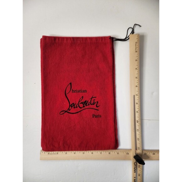 Christian Louboutin Cloth Dust Bag Red Black Lettering 13" X 9" Set Of 2 - Picture 4 of 4